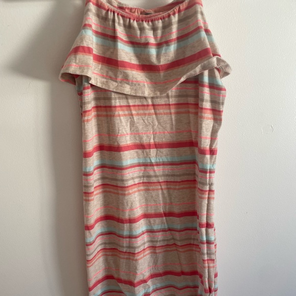 long maxi dress, peach and beige - Picture 1 of 2
